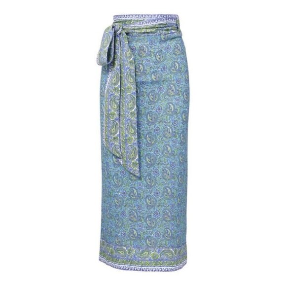 💕VERONICA BEARD💕 Amura Coverup Skirt ~ Electric Blue Paisley Print XL NWT - Picture 11 of 16